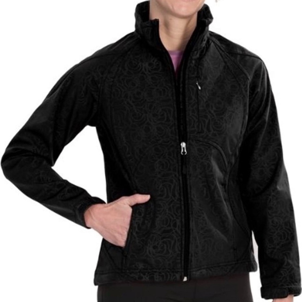 Double Diamond Women’s Soft Shell Rose Print Zip-up Jacket - M